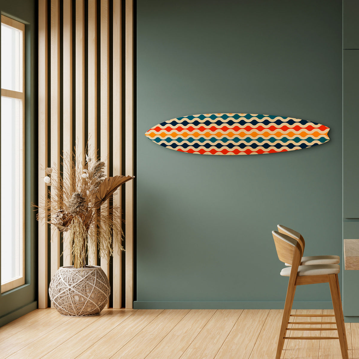 COLORFUL NOSTALGIA Panel decorativo de tabla de surf