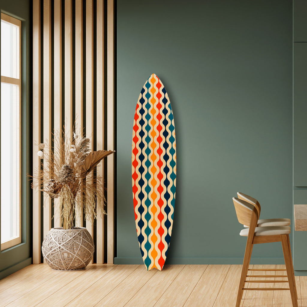 COLORFUL NOSTALGIA Panel decorativo de tabla de surf