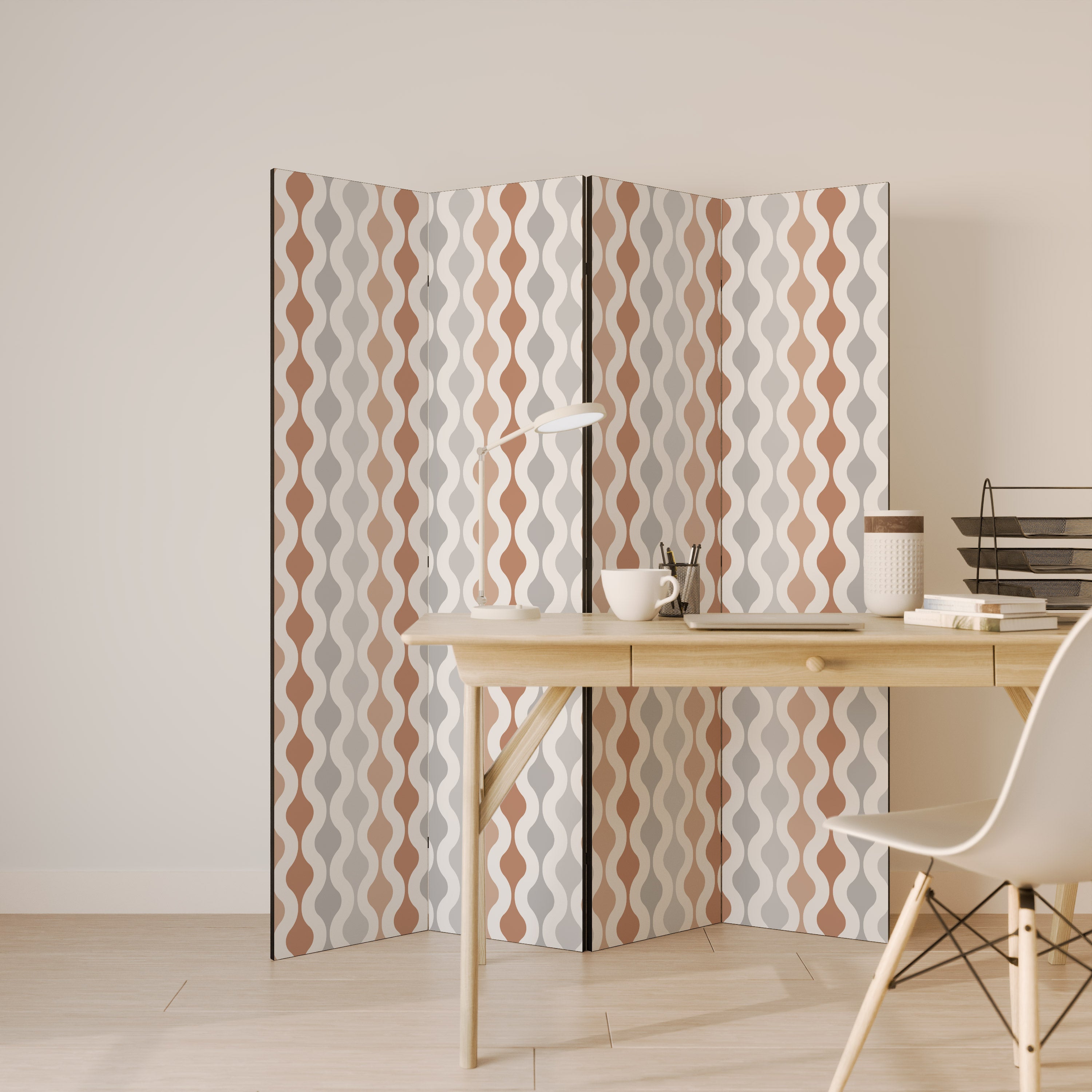 Biombo decorativo de 4 paneles HAZY NOSTALGIA