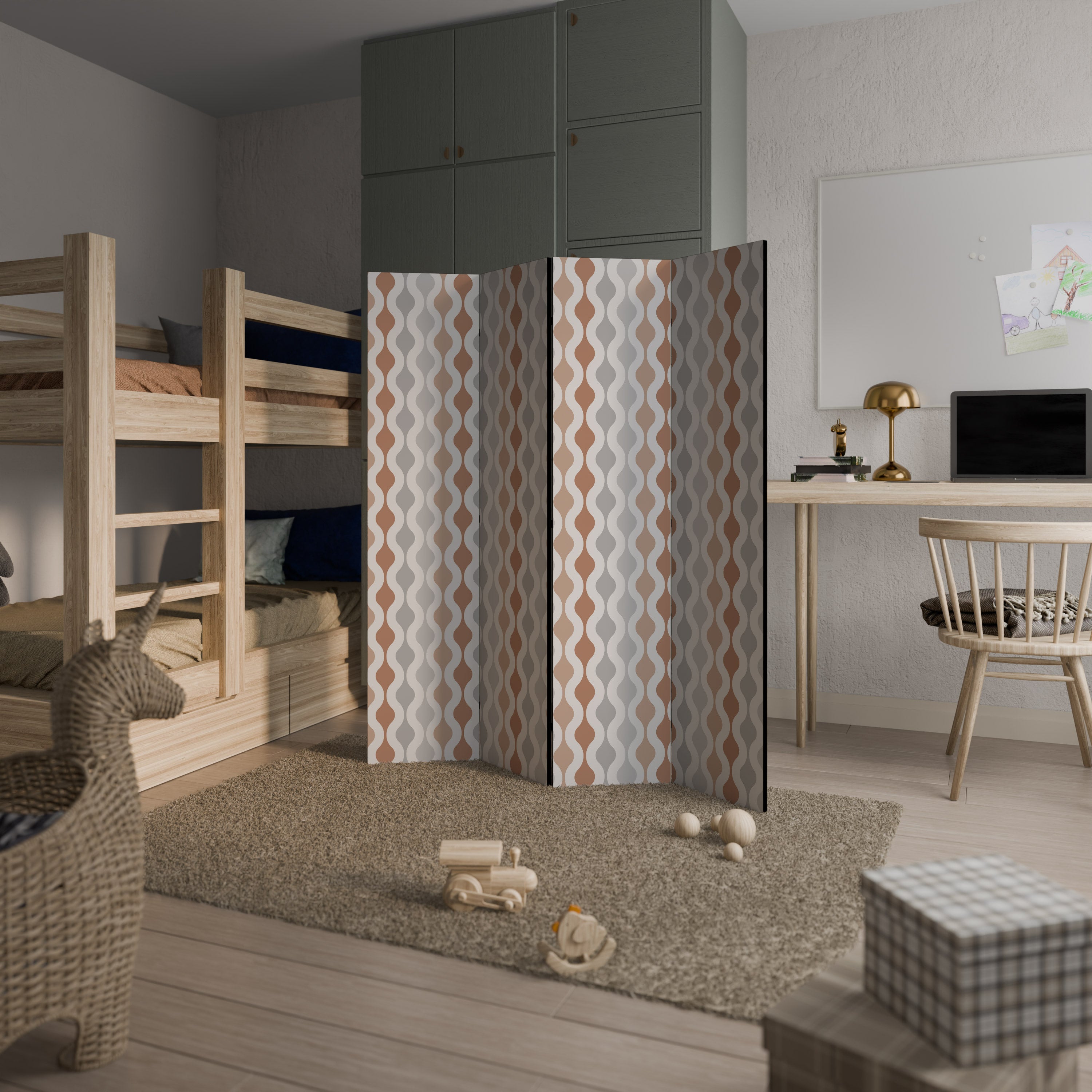 Biombo decorativo de 4 paneles HAZY NOSTALGIA