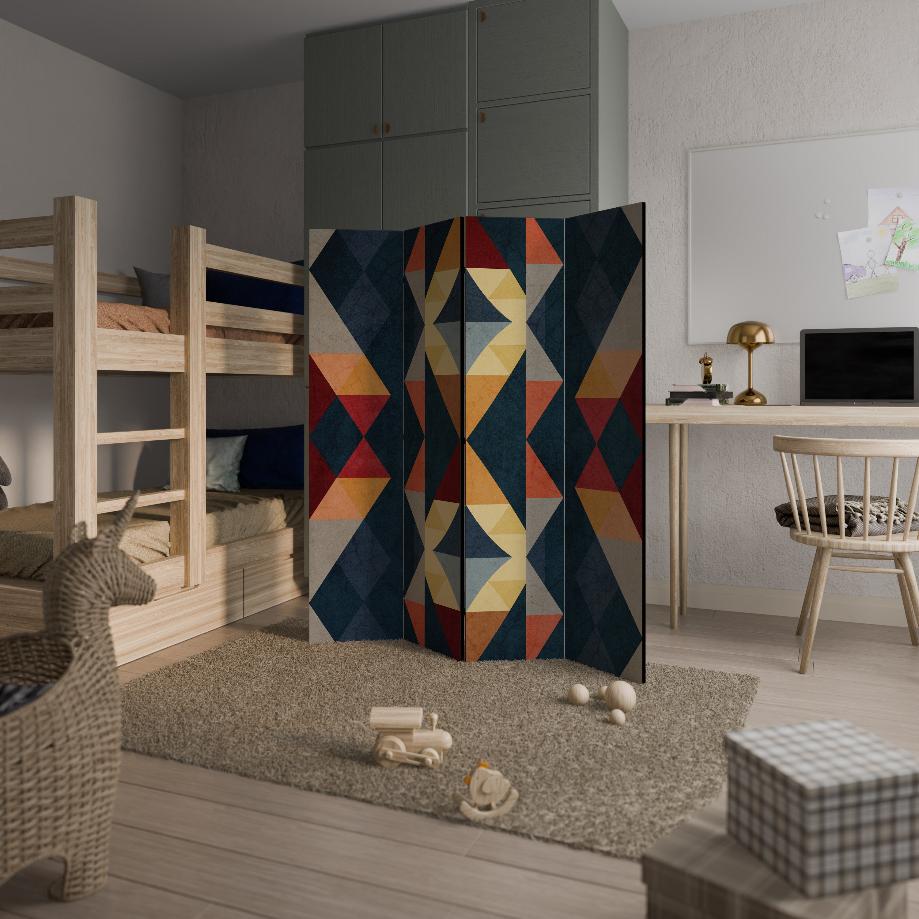 Biombo decorativo de 4 paneles CRACKED ILLUSION