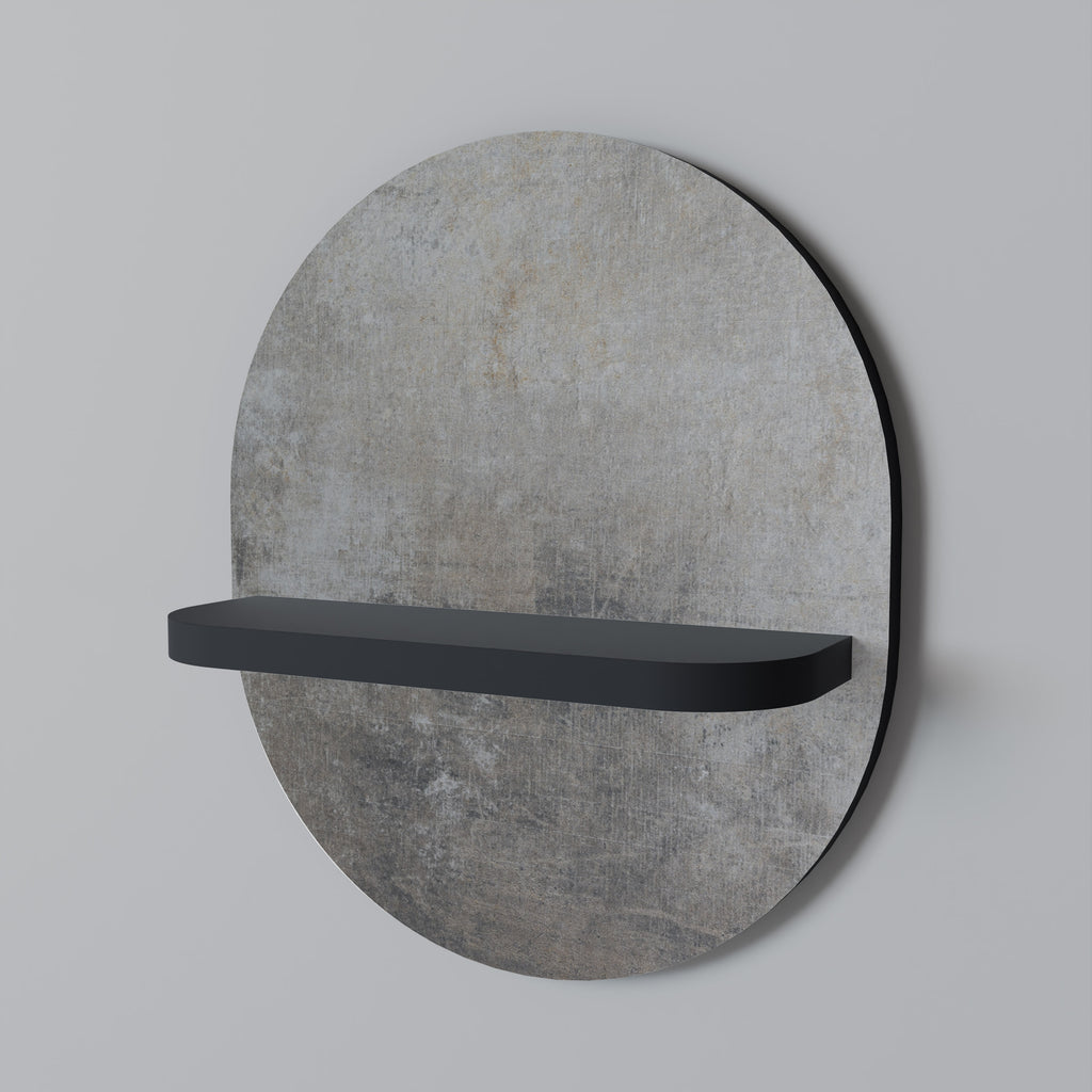 Estantería de arte ovalada CONCRETE WALL con acabado negro