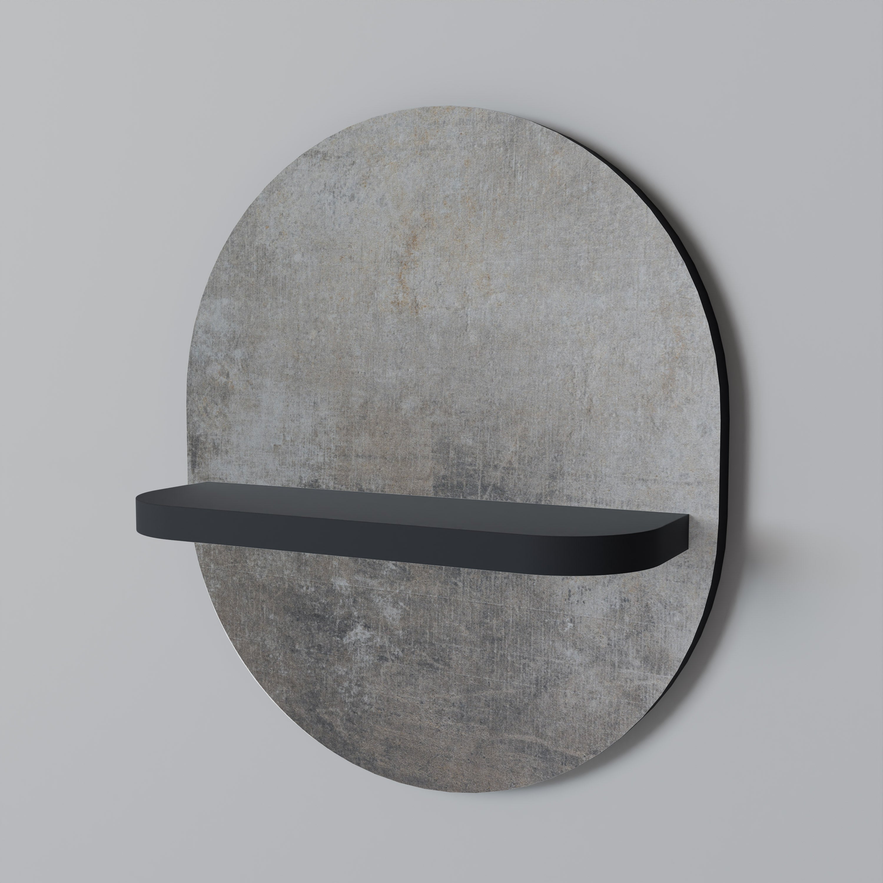 Estantería de arte ovalada CONCRETE WALL con acabado negro