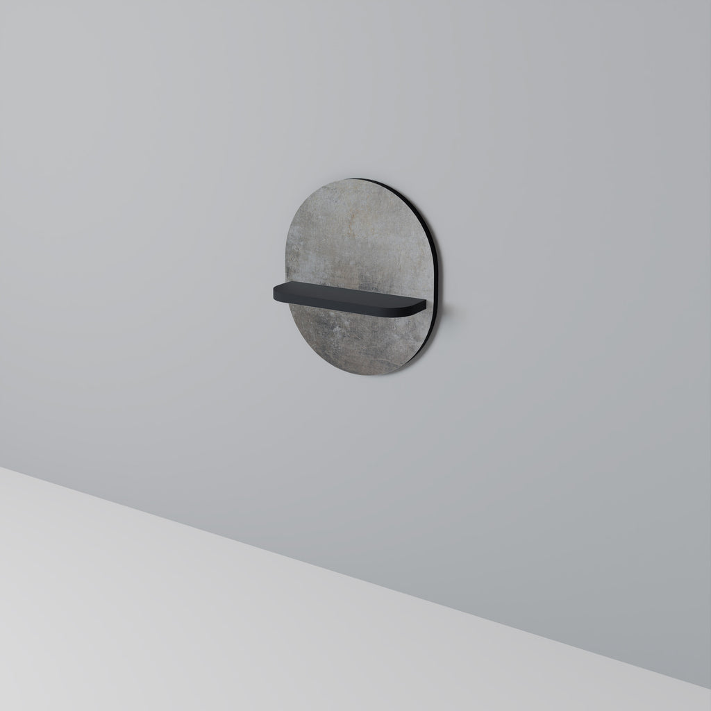 Estantería de arte ovalada CONCRETE WALL con acabado negro