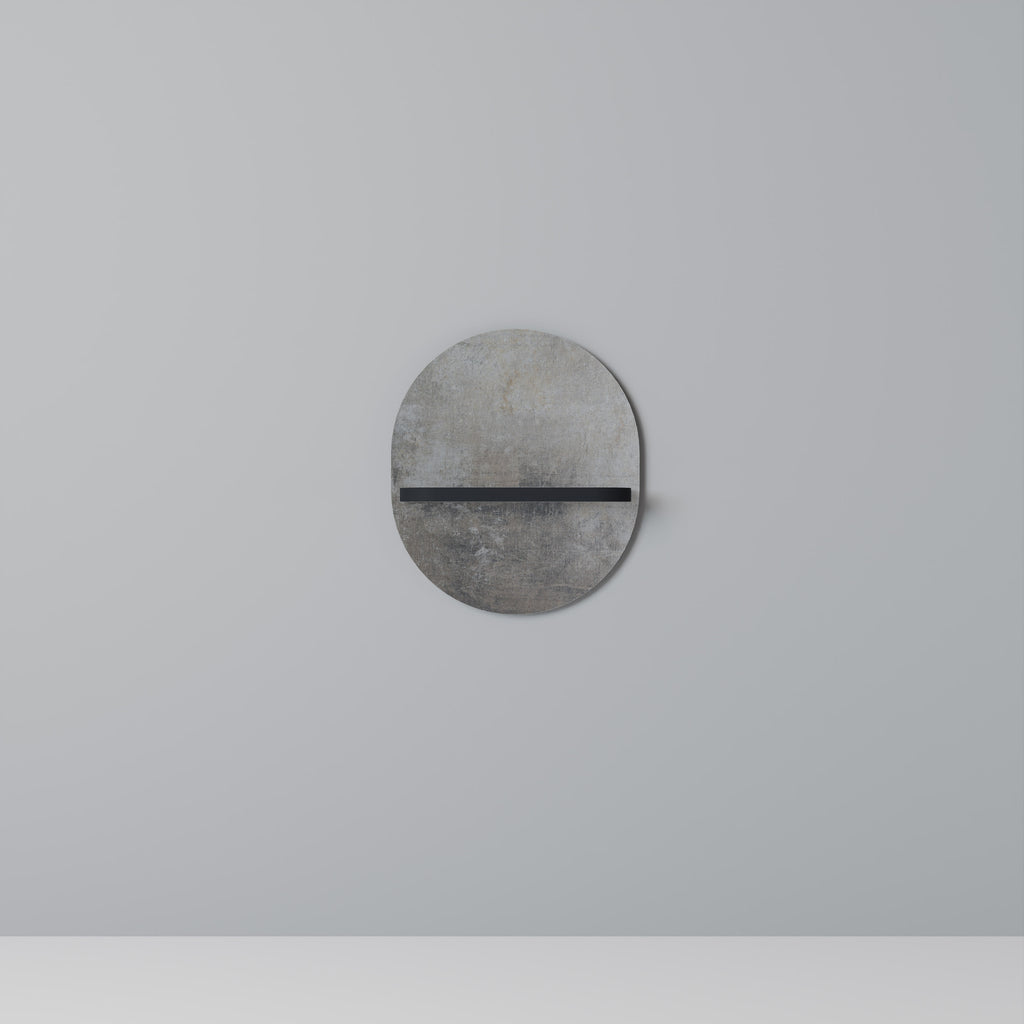 Estantería de arte ovalada CONCRETE WALL con acabado negro
