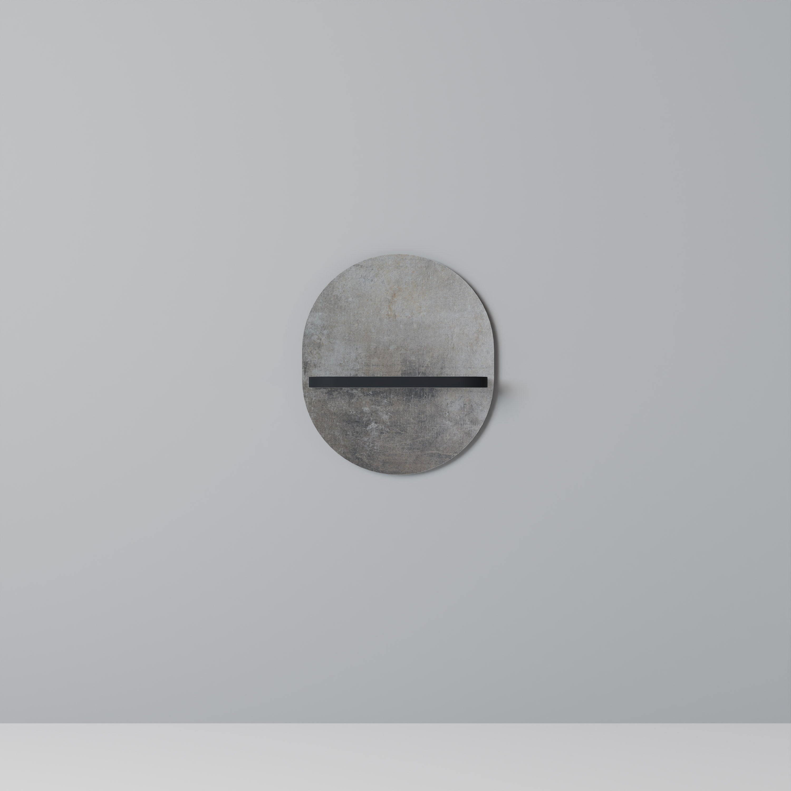 Estantería de arte ovalada CONCRETE WALL con acabado negro