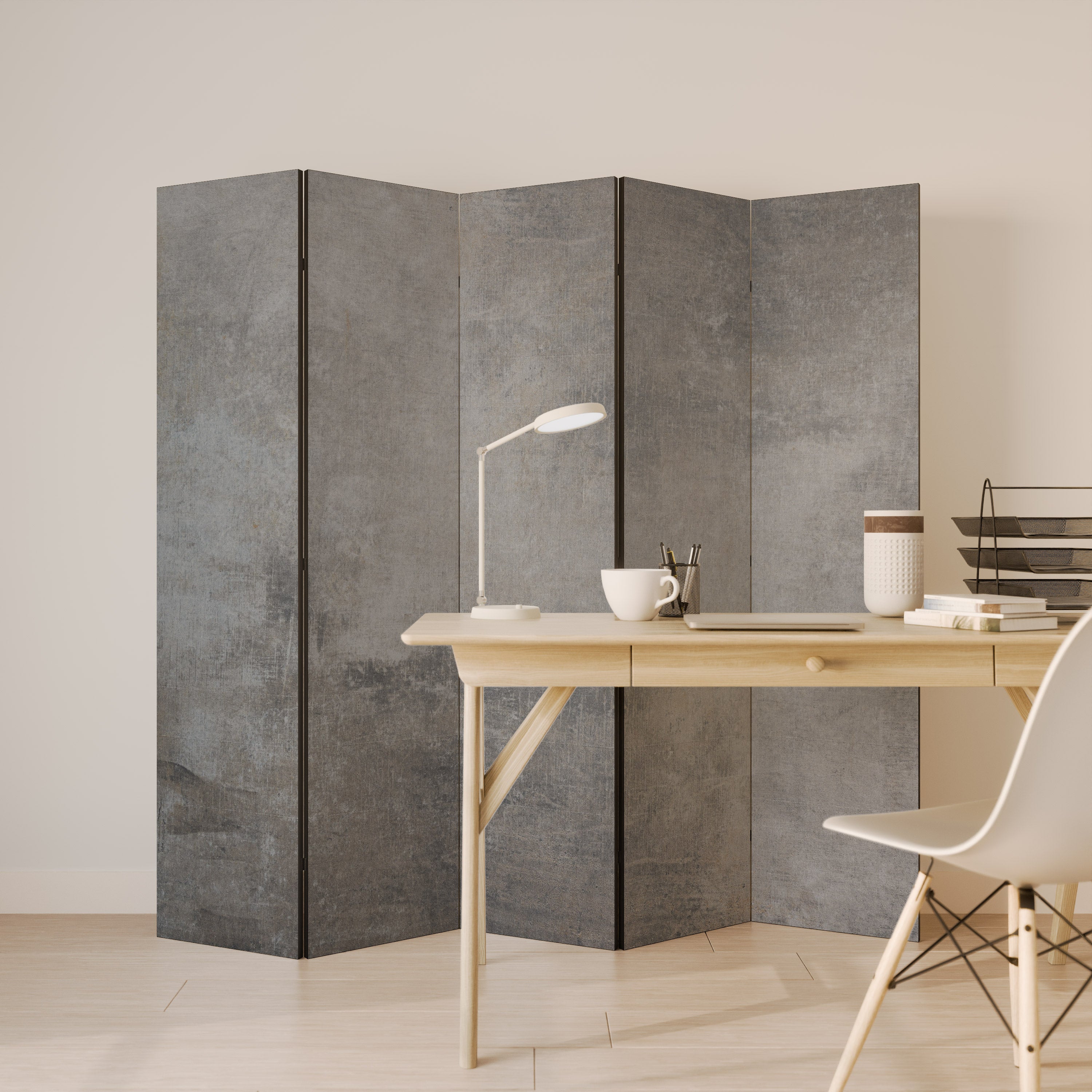 Biombo decorativo de 5 paneles CONCRETE WALL