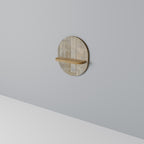 SCREEN ERROR Oval Art Shelf In Oak Effect