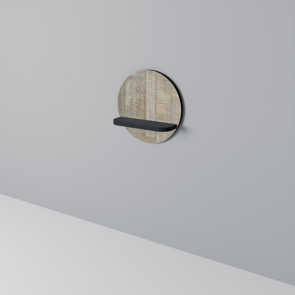 SCREEN ERROR Round Art Shelf In Black Finish