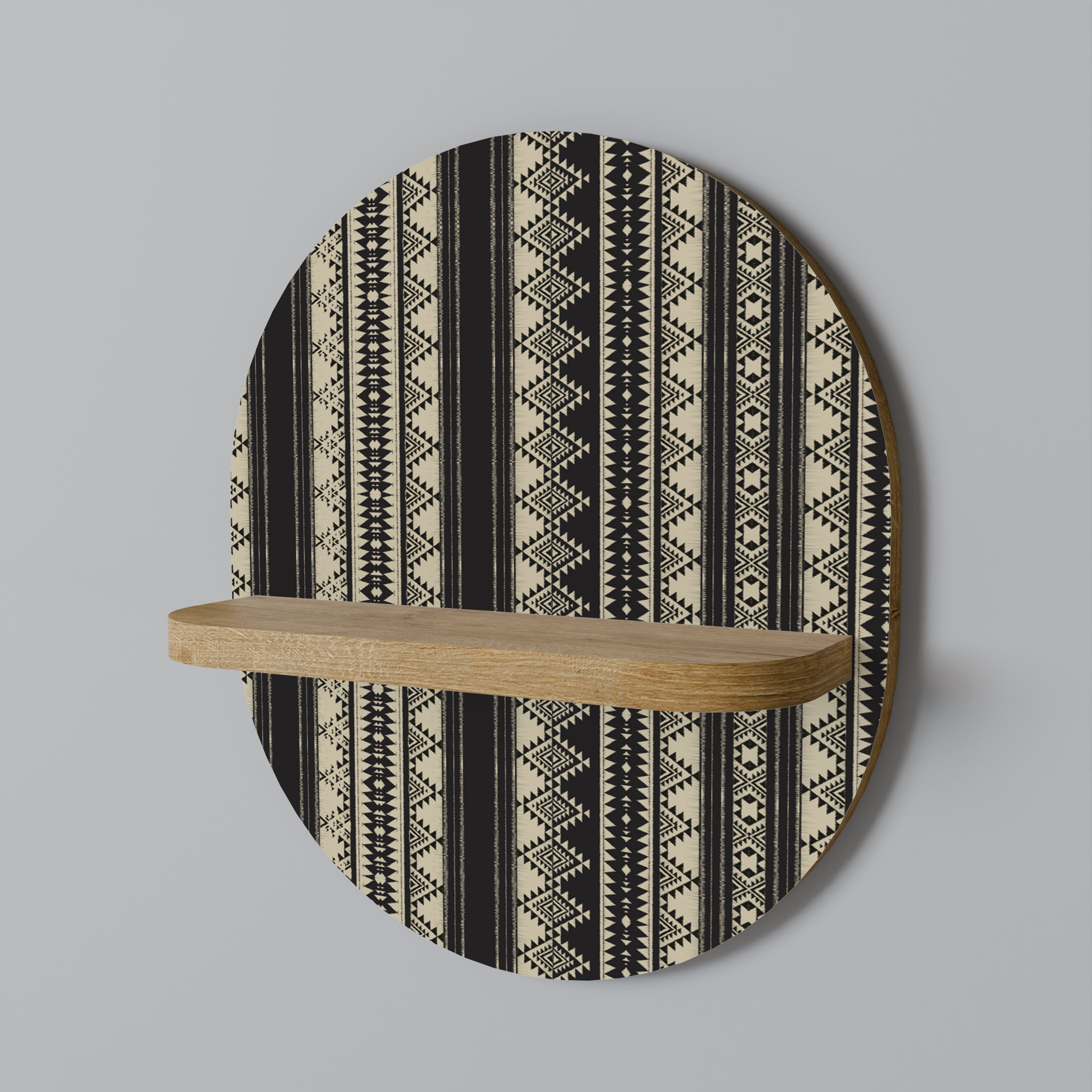AZTEC Oval Art Shelf In Oak Effect