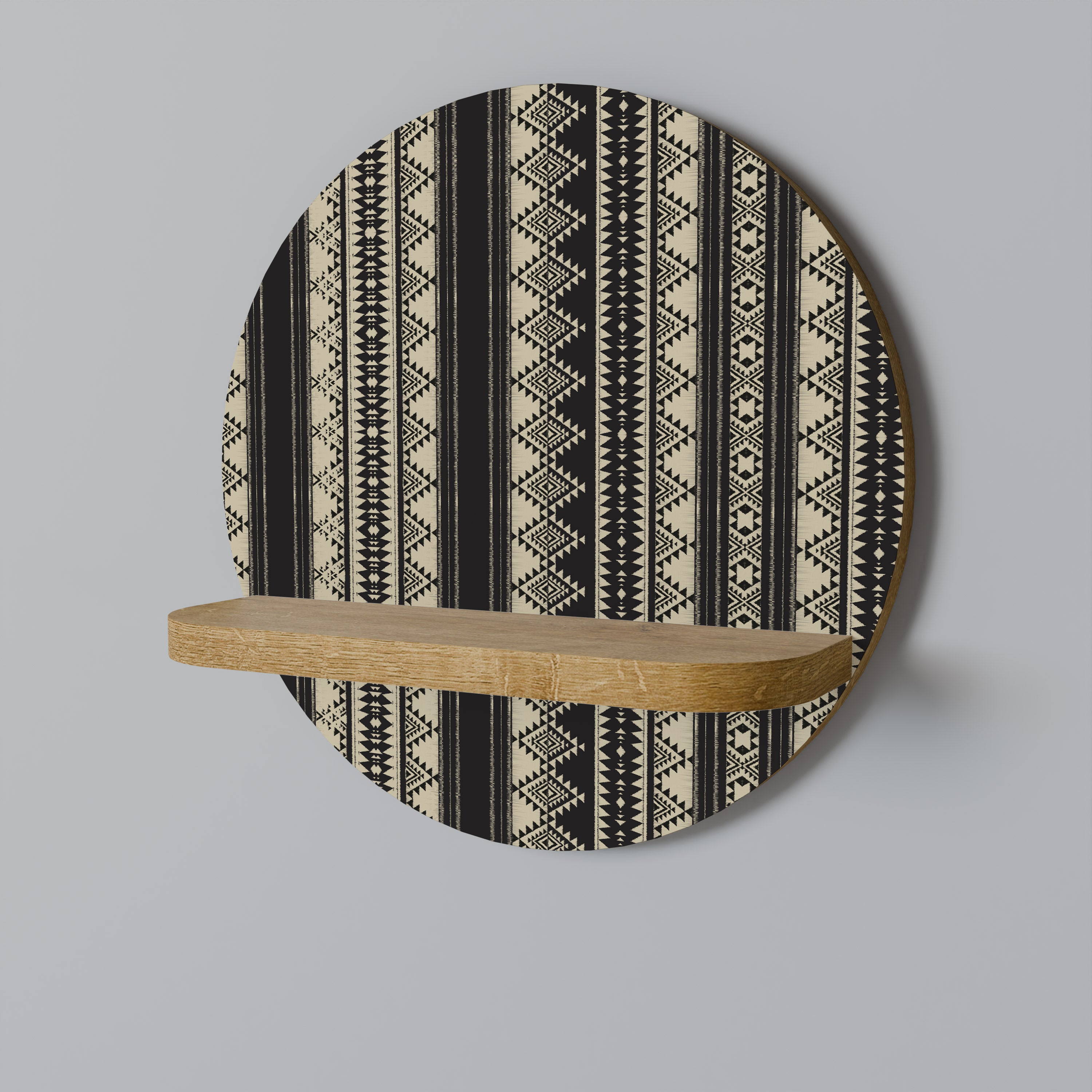 AZTEC Round Art Shelf In Oak Effect