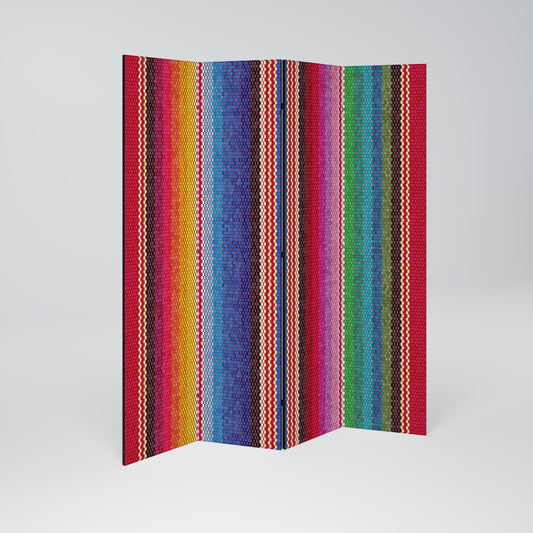 ETHNIC MEXICAN Biombo de 4 paneles