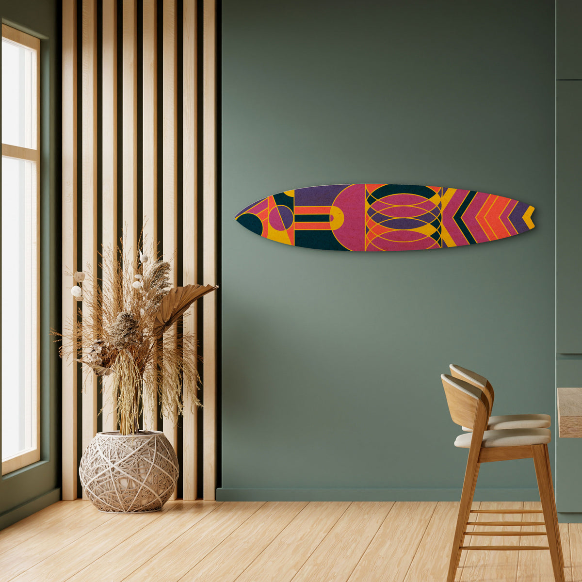 ELECTRIC PATTERNS Panel decorativo de tabla de surf