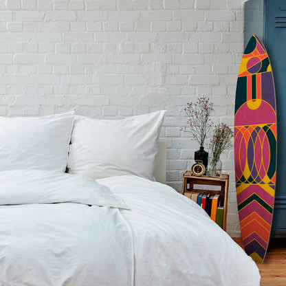 ELECTRIC PATTERNS Panel decorativo de tabla de surf