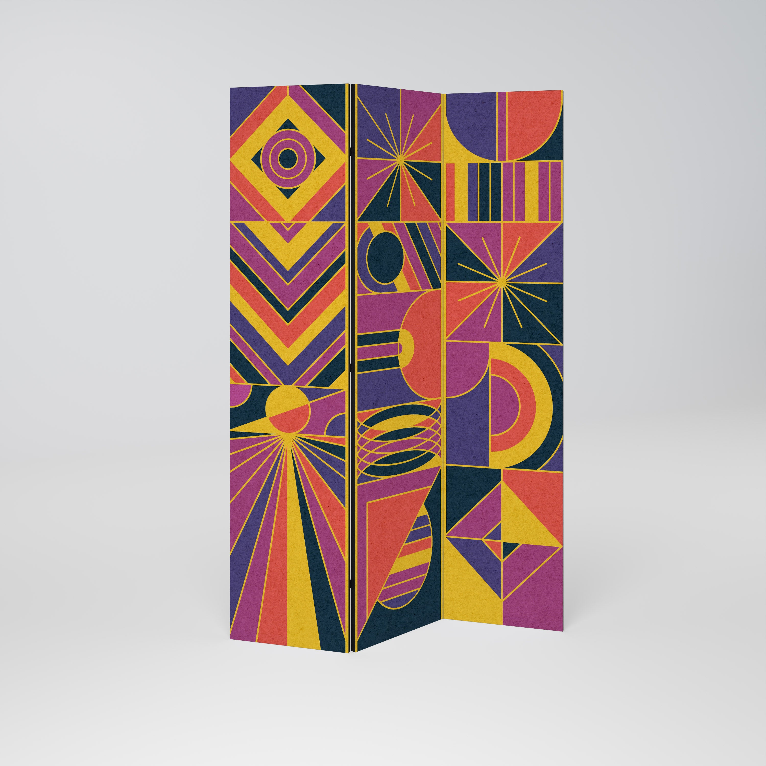 ELECTRIC PATTERNS Decorative 3-Panel Room Divider