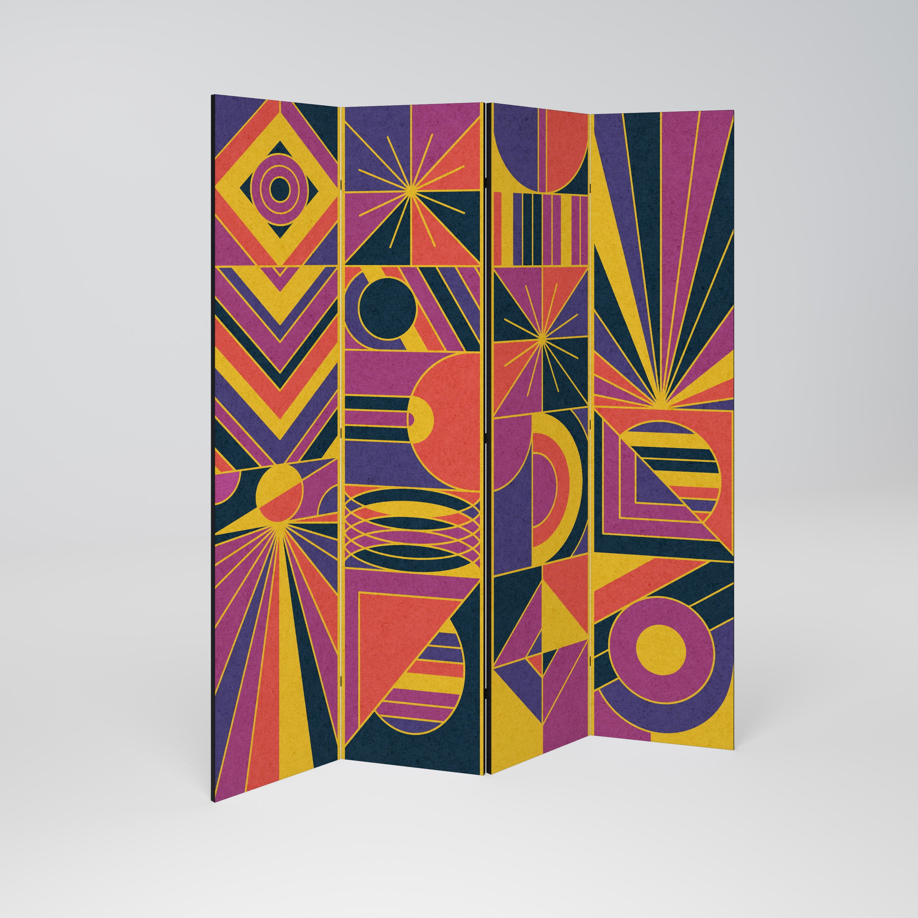 ELECTRIC PATTERNS Decorative 4-Panel Room Divider