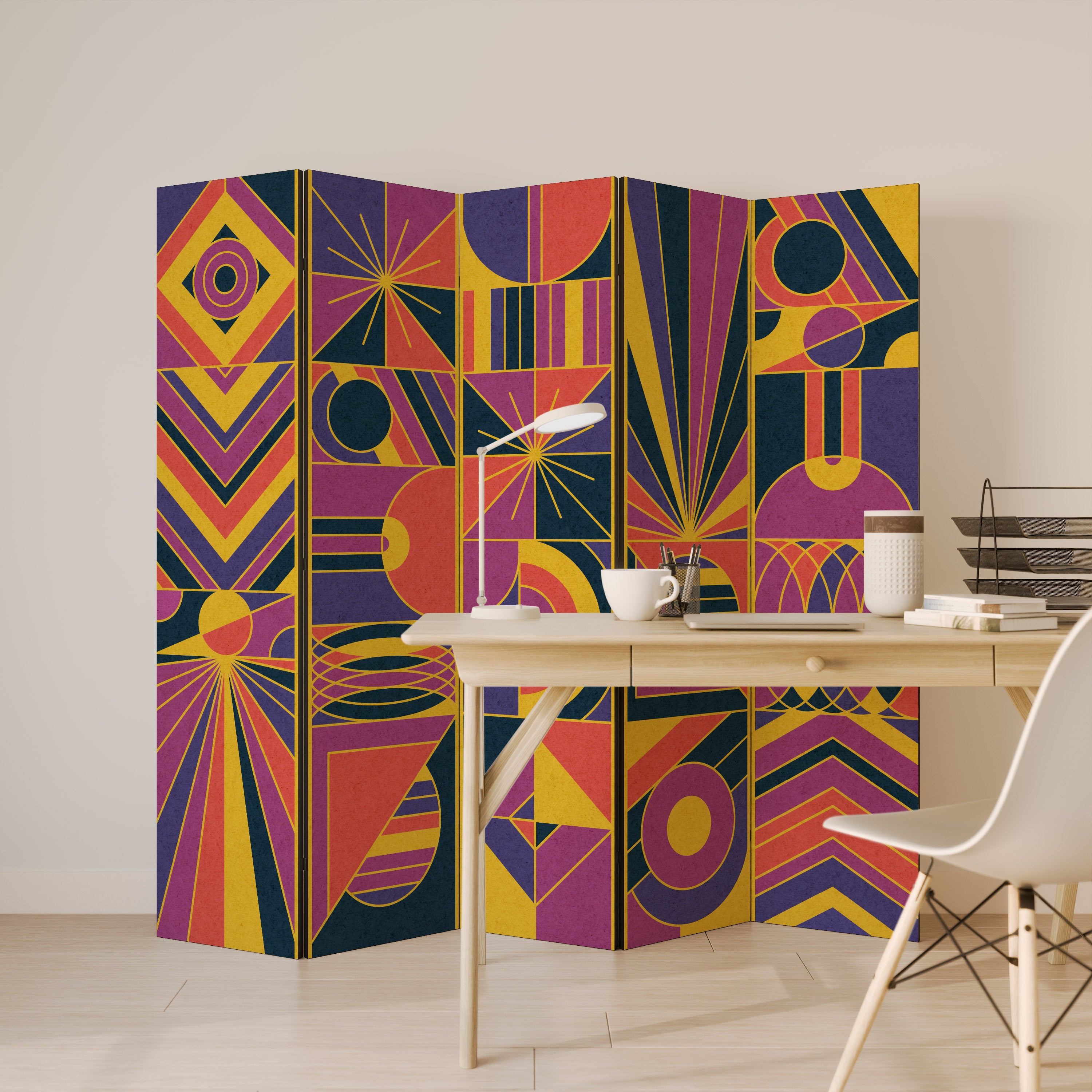 ELECTRIC PATTERNS 5-Panel Room Divider