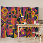 ELECTRIC PATTERNS 6-Panel Room Divider