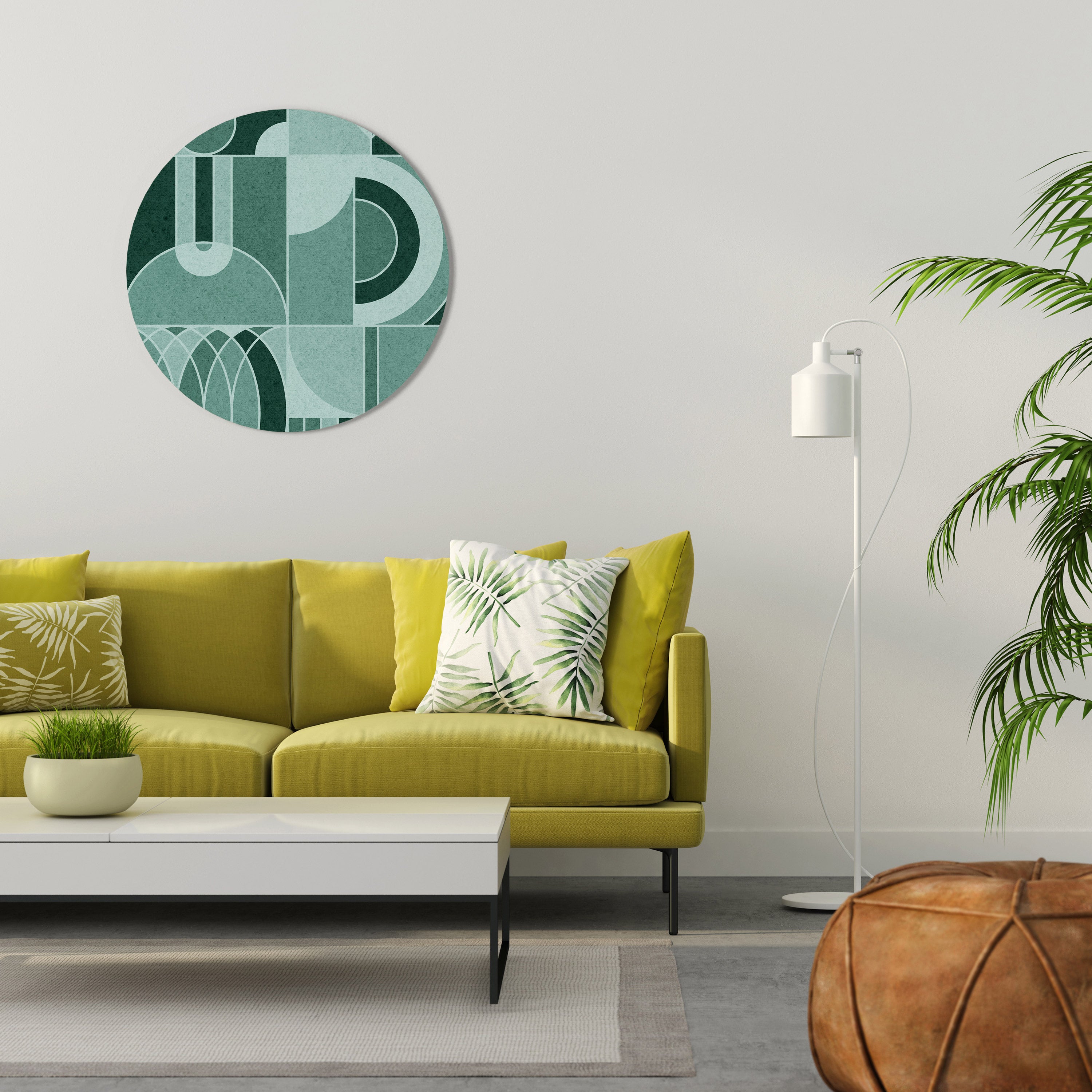 HARMONIC GRID Round Wall Art