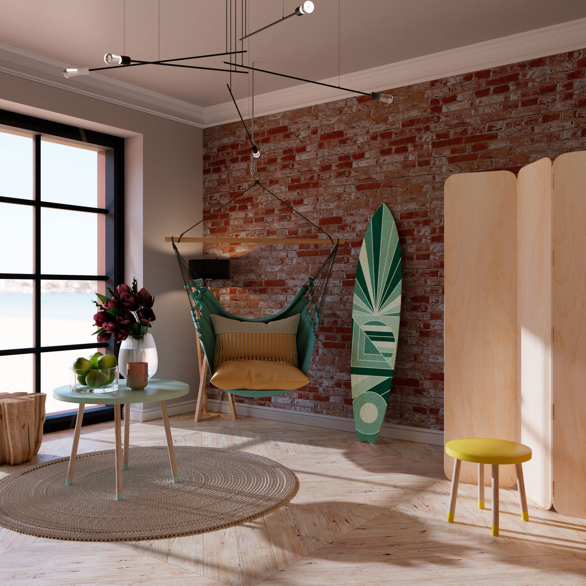 RHYTMIC GRID Surfboard Decorative Panel