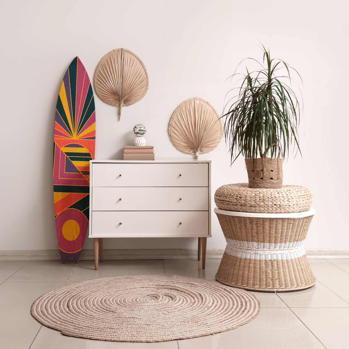 FUSION PATTERNS Panel decorativo de tabla de surf