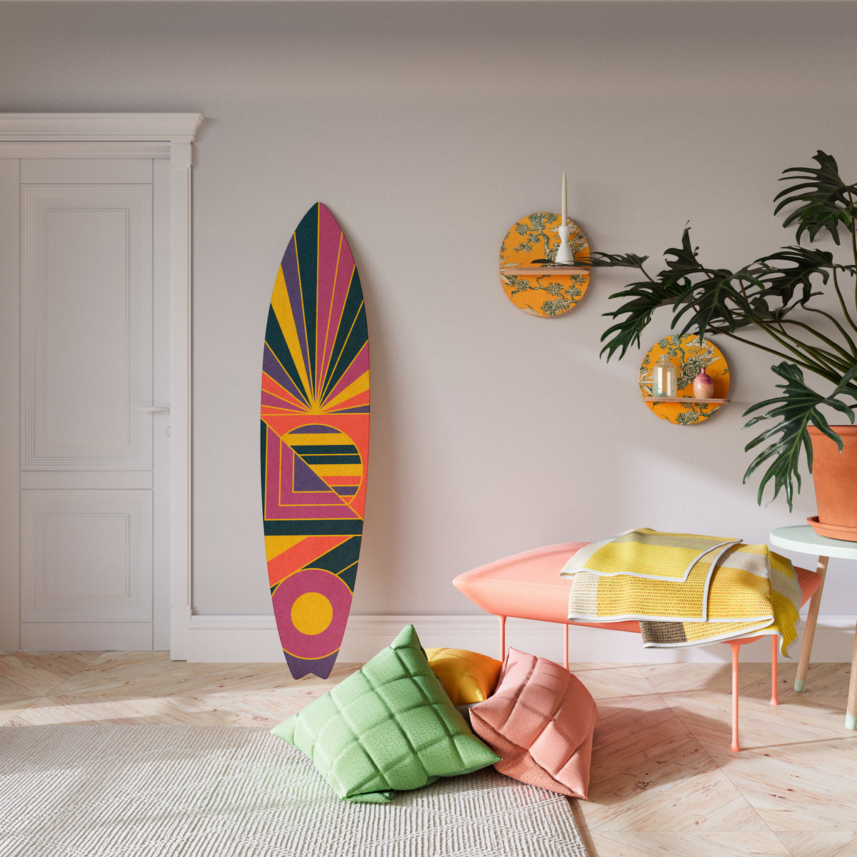 FUSION PATTERNS Panel decorativo de tabla de surf