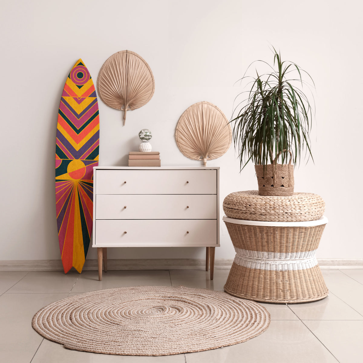 ECHO PATTERNS Panel decorativo de tabla de surf