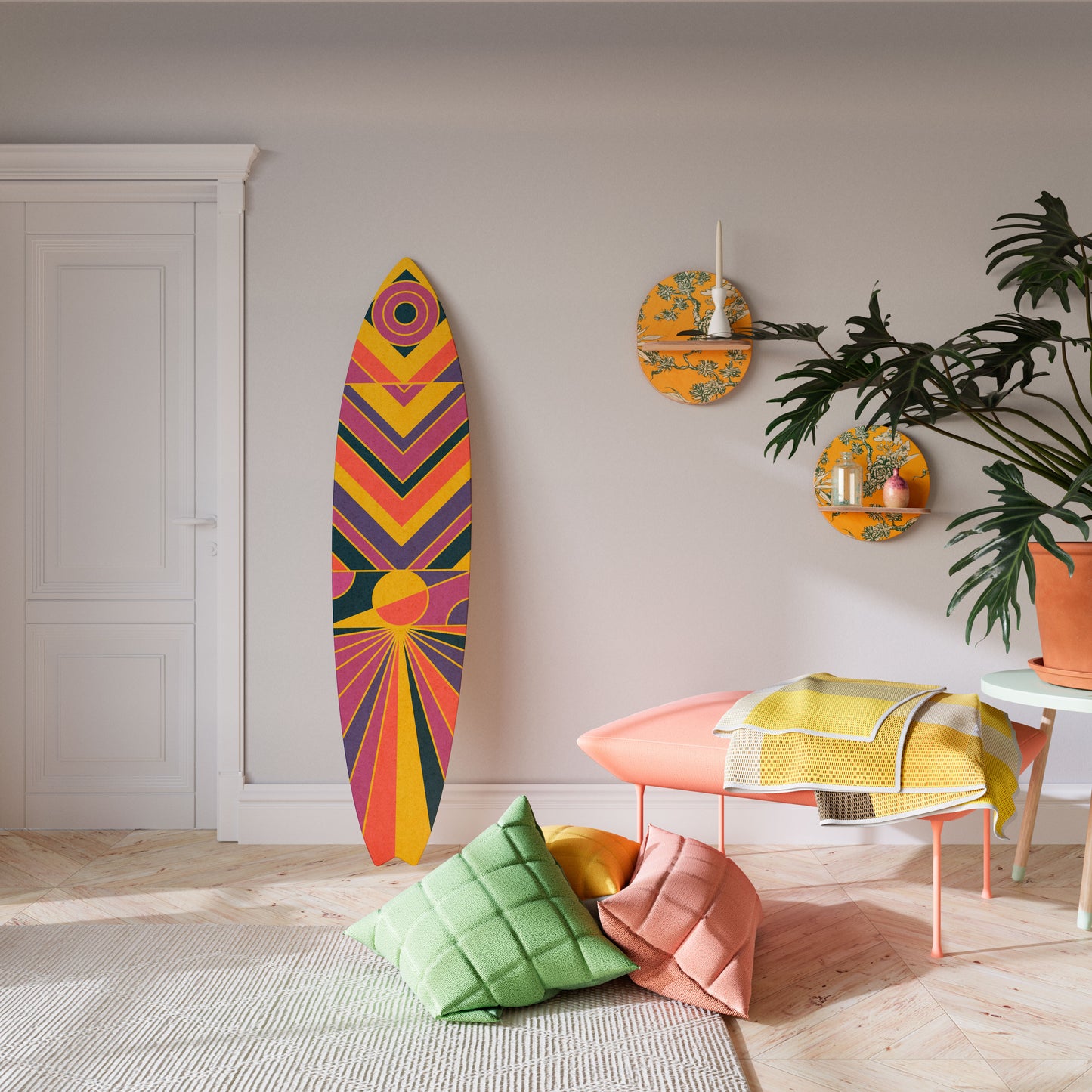 ECHO PATTERNS Panel decorativo de tabla de surf
