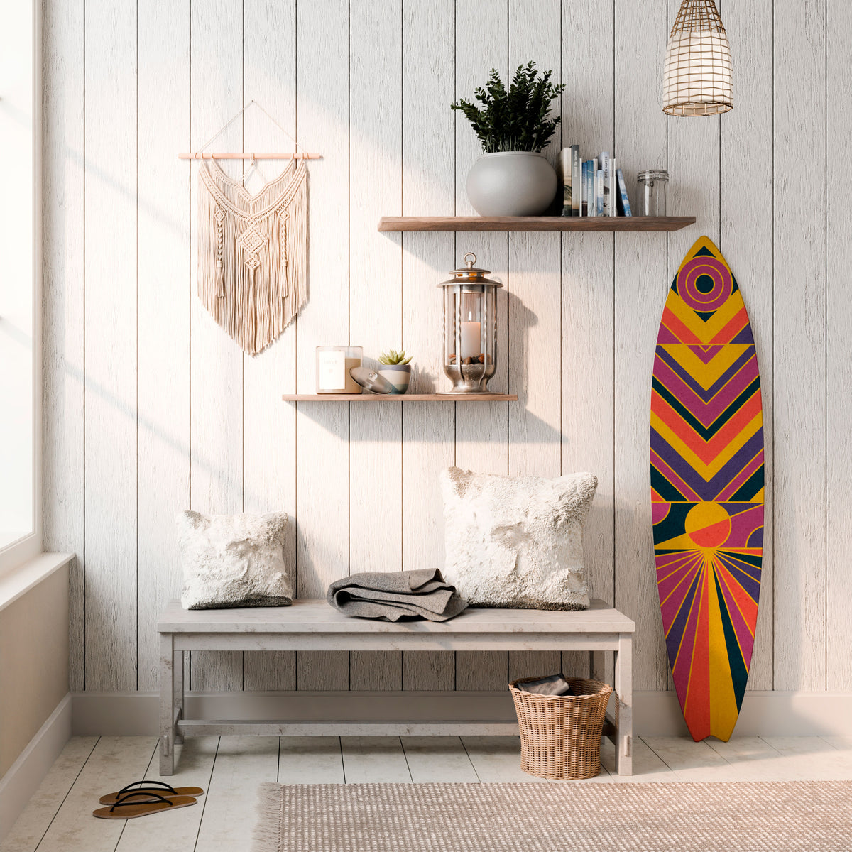 ECHO PATTERNS Panel decorativo de tabla de surf