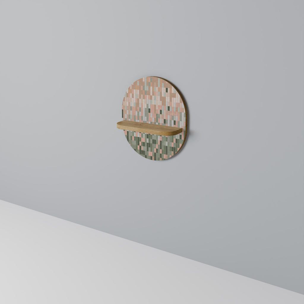 BUILDING THE FUTURE Oval Art Shelf In Oak Effect