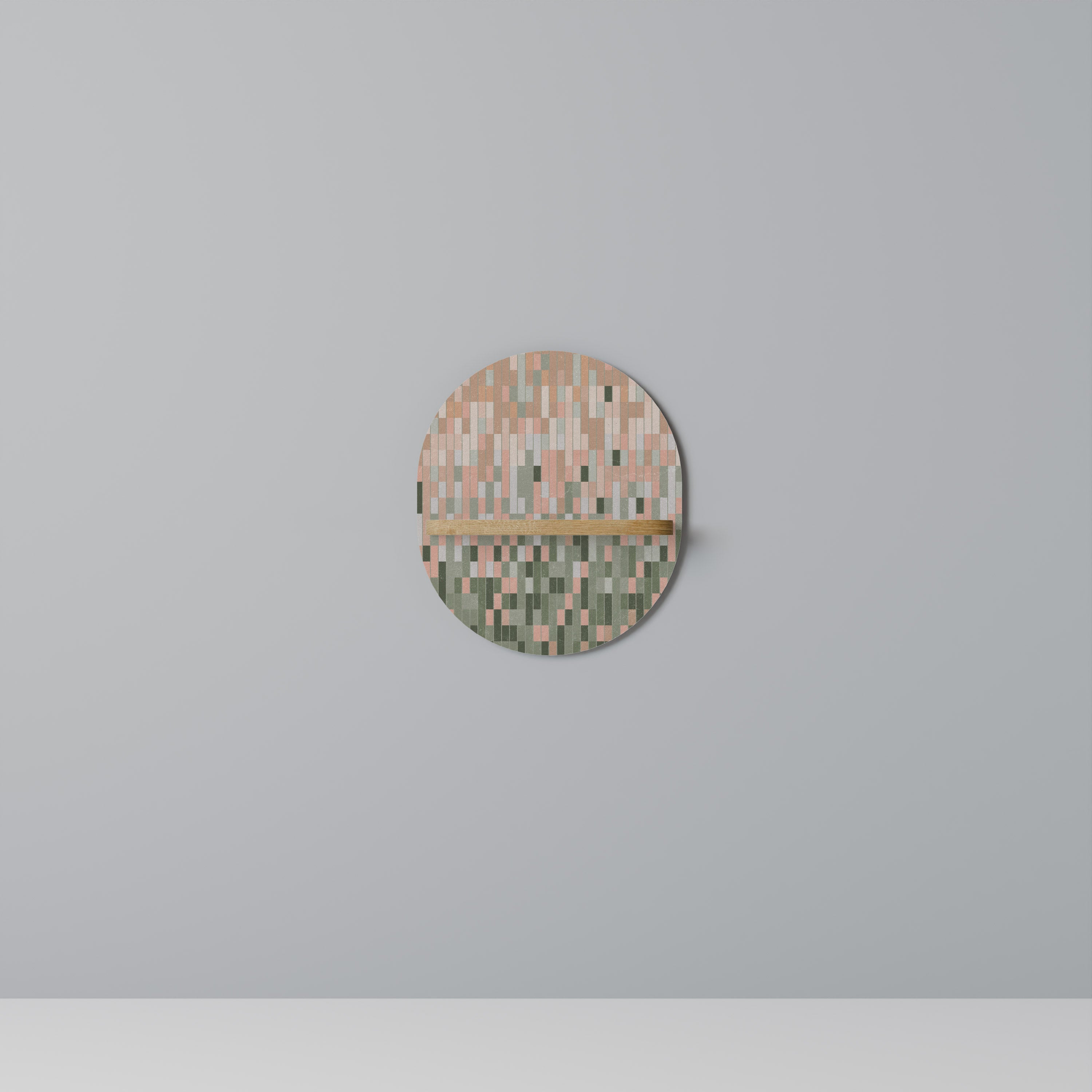BUILDING THE FUTURE Oval Art Shelf In Oak Effect