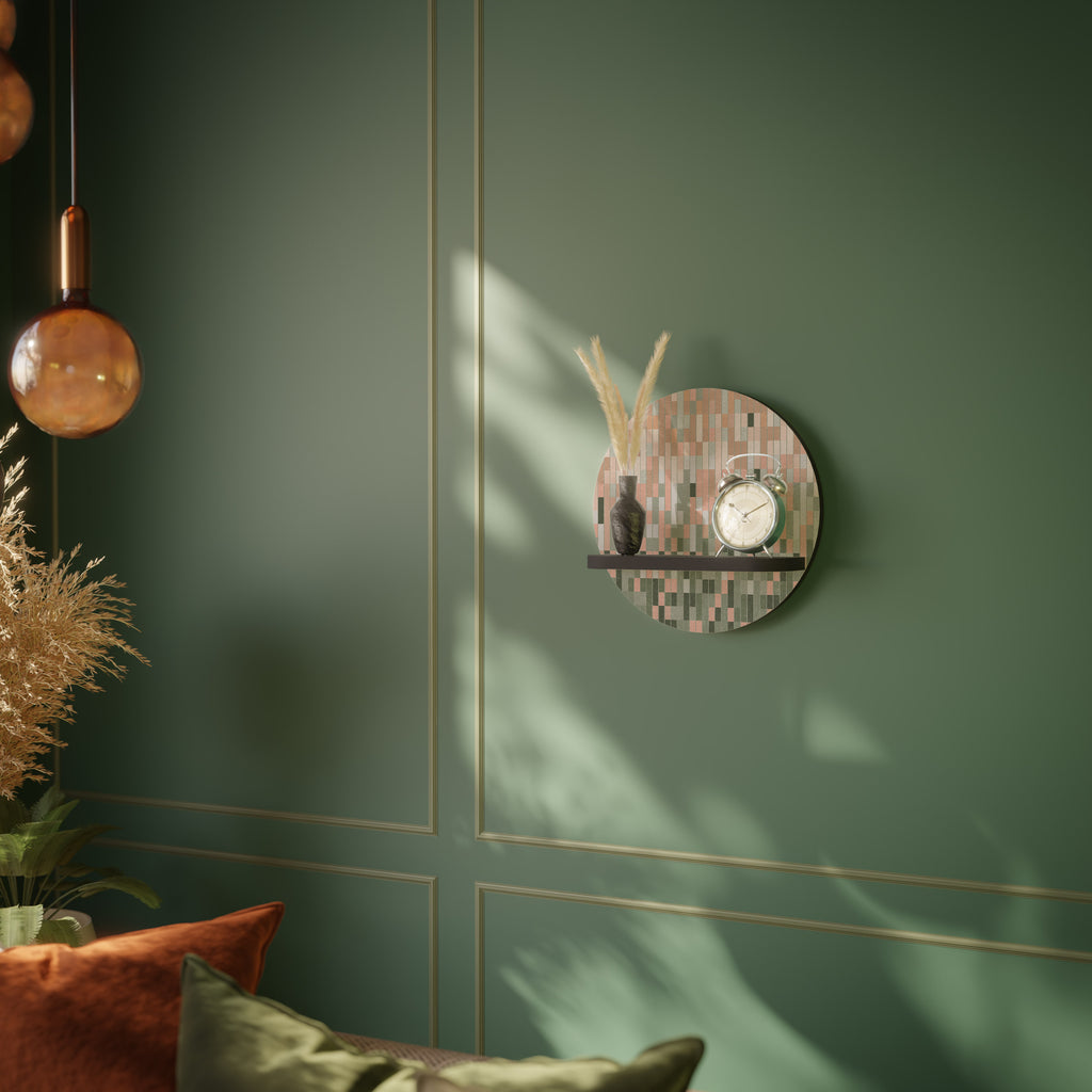 BUILDING THE FUTURE Round Art Shelf In Black Finish