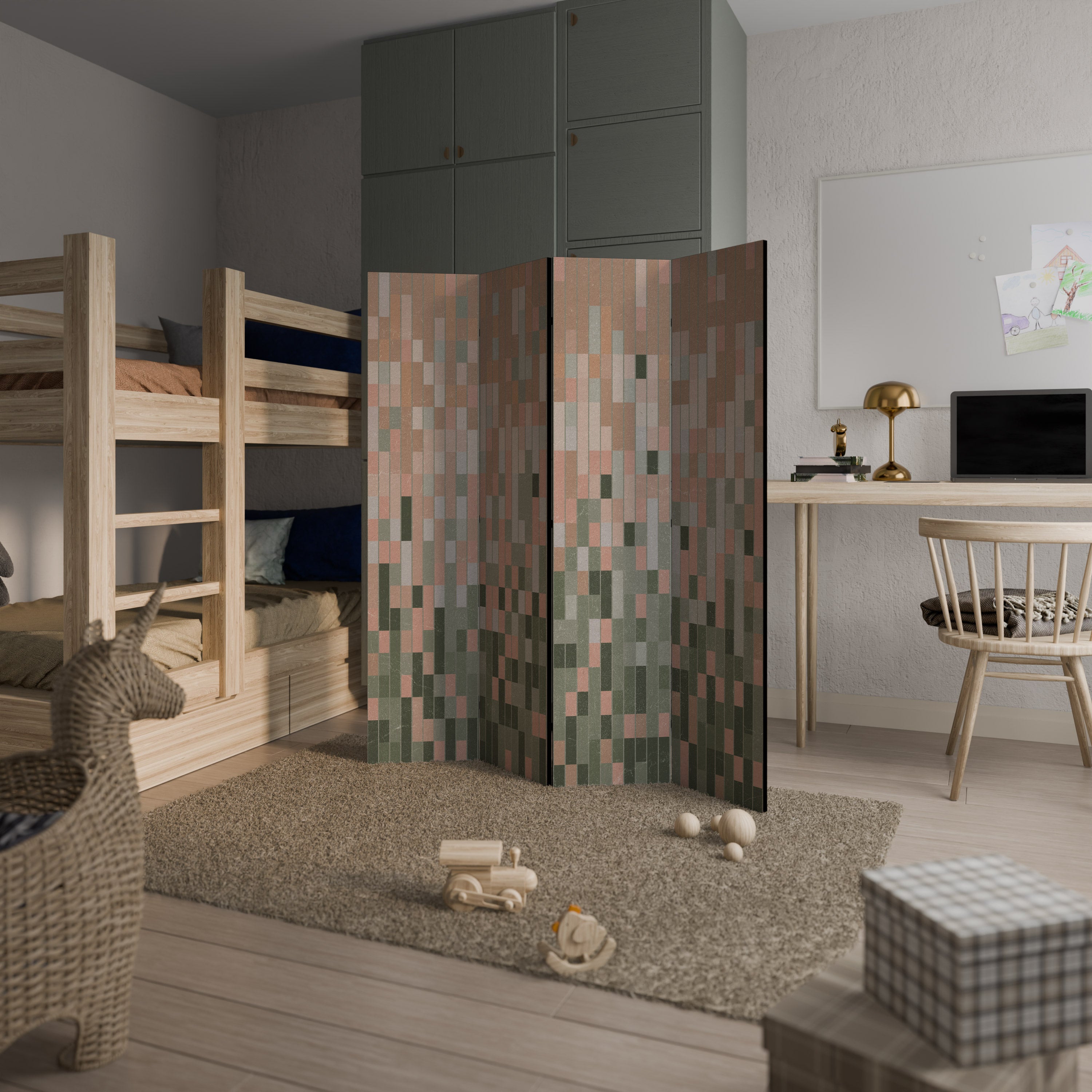 BUILDING THE FUTURE Biombo de 4 paneles