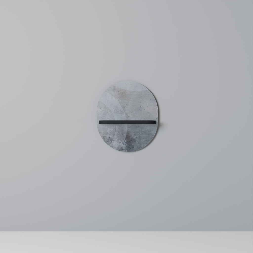 MUTED ARC Oval Art Shelf In Black Finish