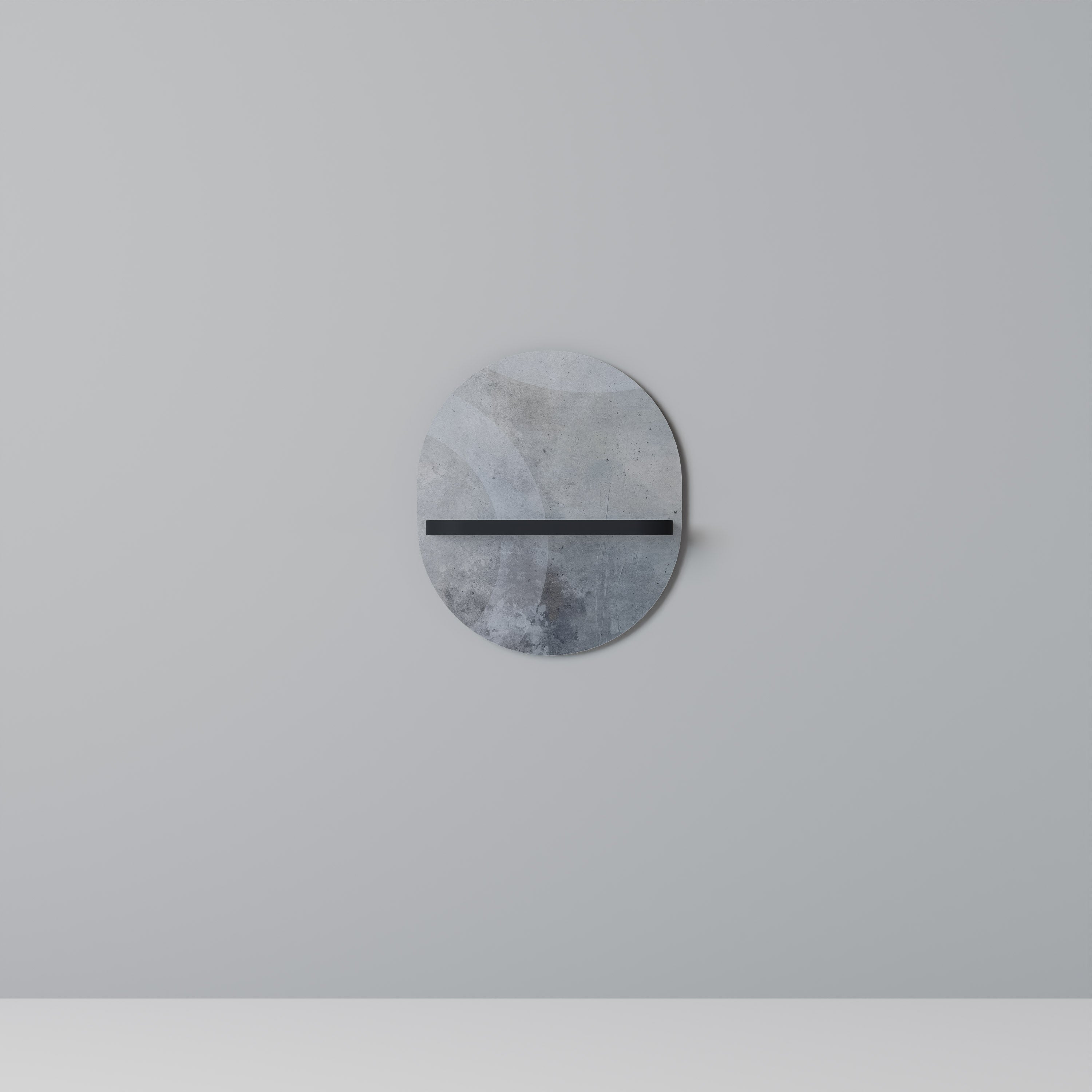 Estantería de arte ovalada MUTED ARC con acabado negro