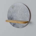 MUTED ARC Estante Redondo Decorativo en Efecto Roble