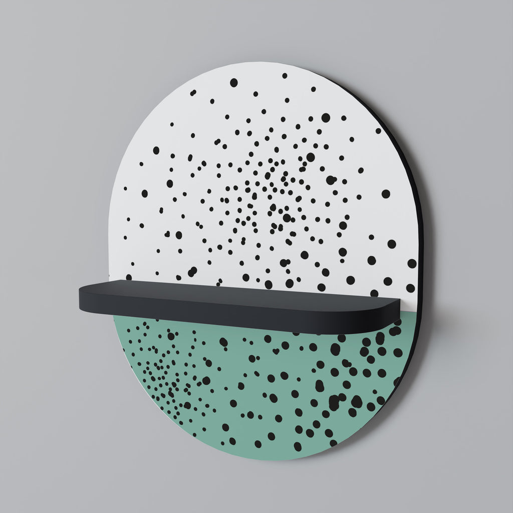 Estantería de arte ovalada DOTTED DELIGHTS con acabado negro