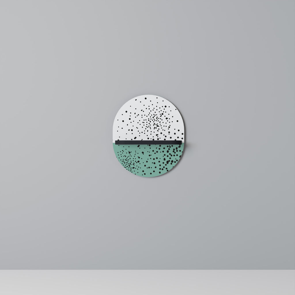 Estantería de arte ovalada DOTTED DELIGHTS con acabado negro