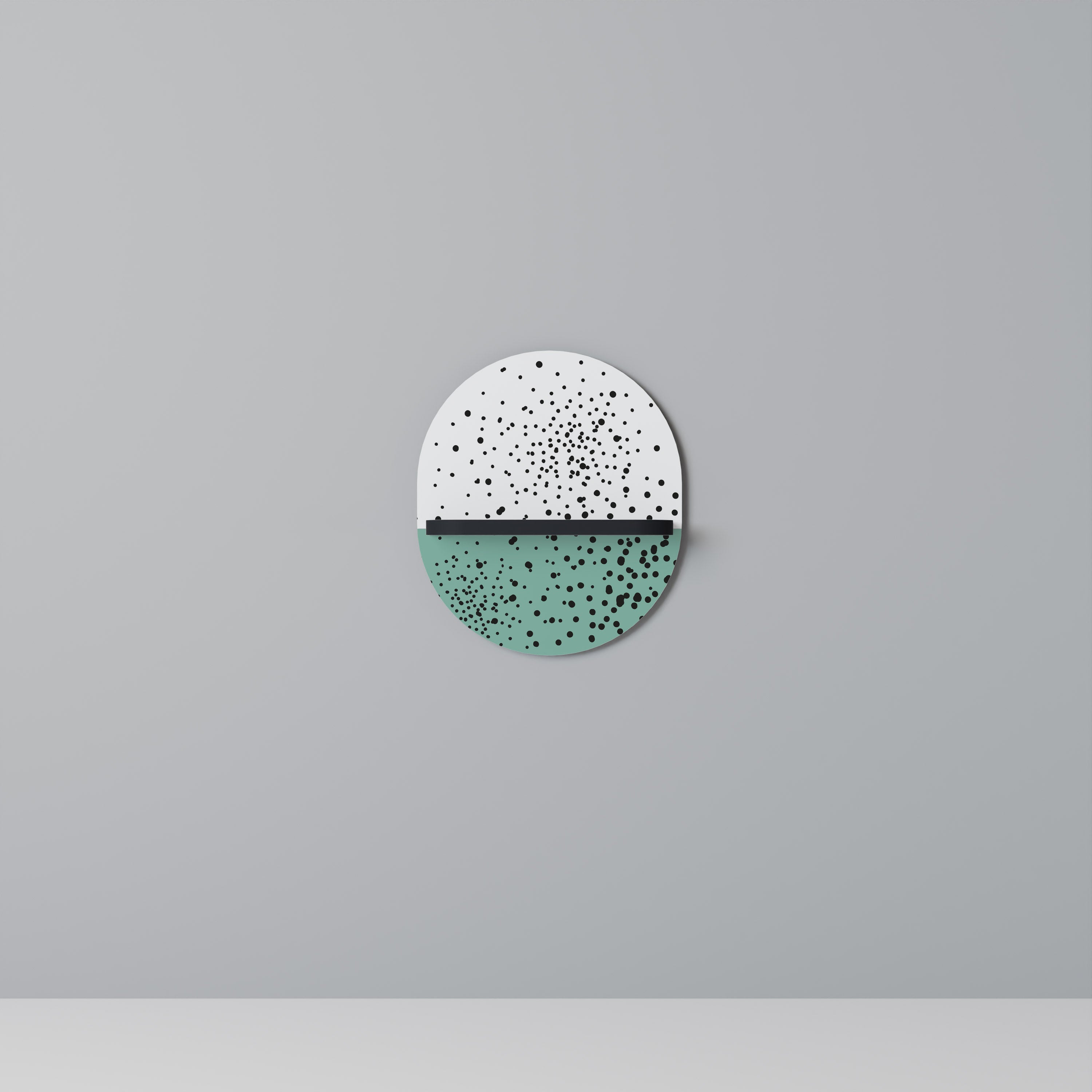 Estantería de arte ovalada DOTTED DELIGHTS con acabado negro
