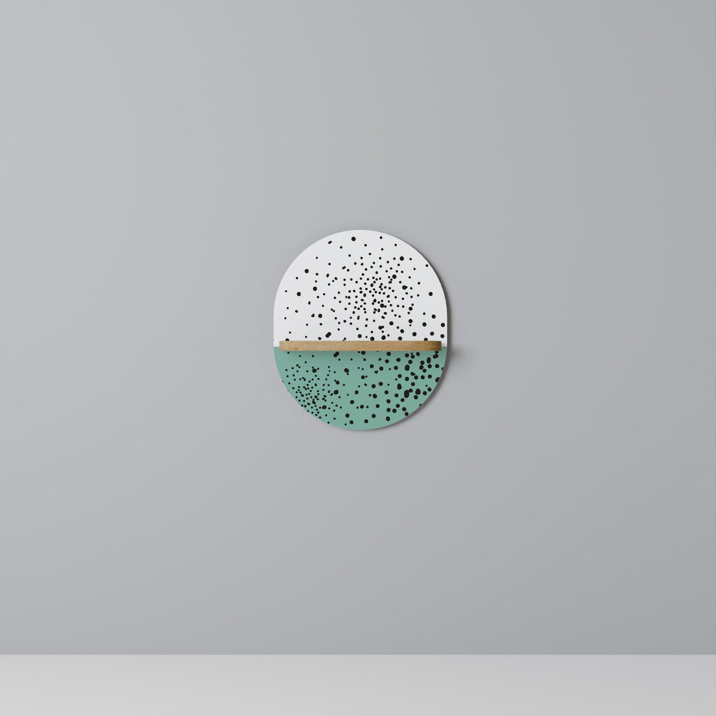 DOTTED DELIGHTS Oval Art Shelf In Oak Effect