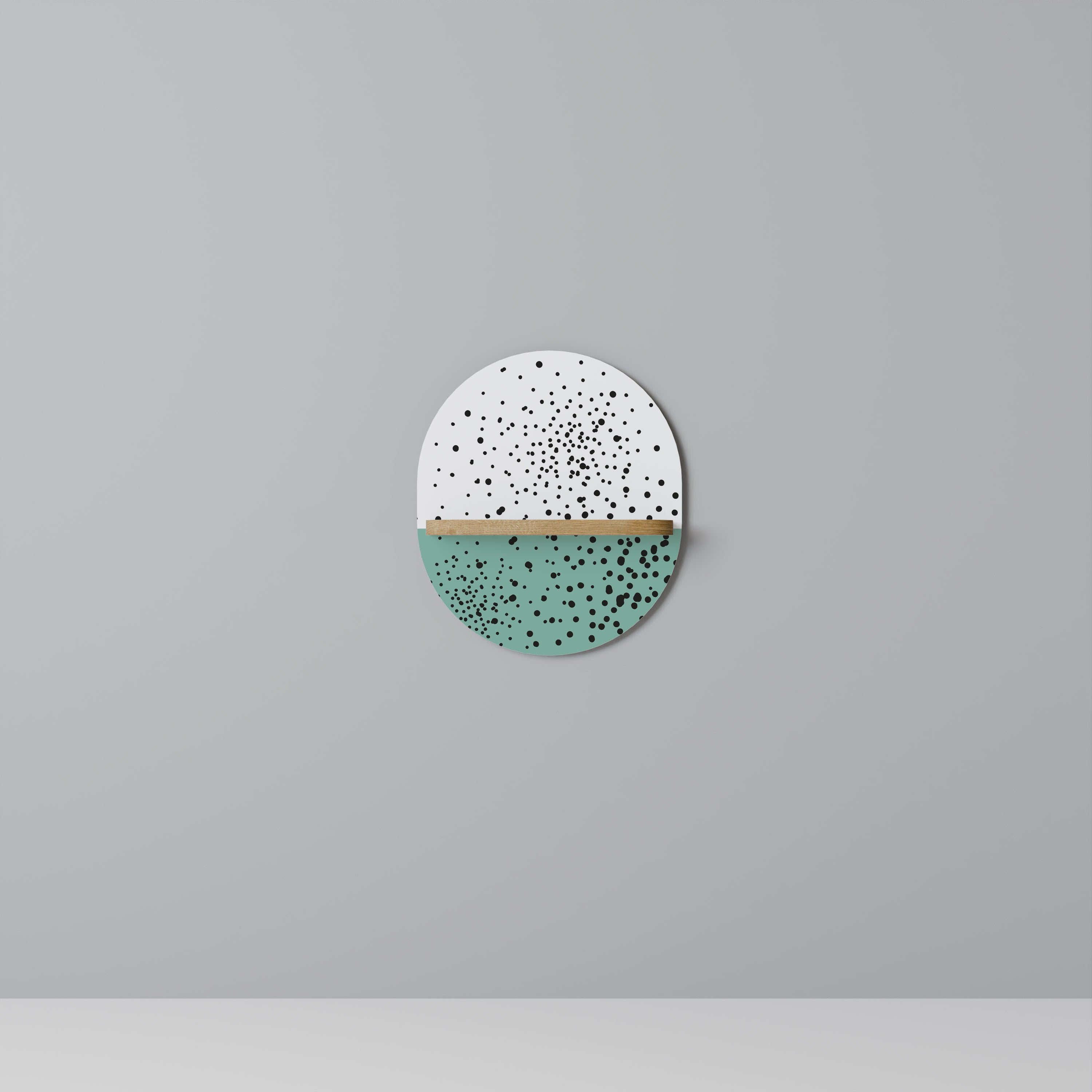 DOTTED DELIGHTS Oval Art Shelf In Oak Effect