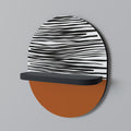 RADIANT ZEBRA Oval Art Shelf In Black Finish