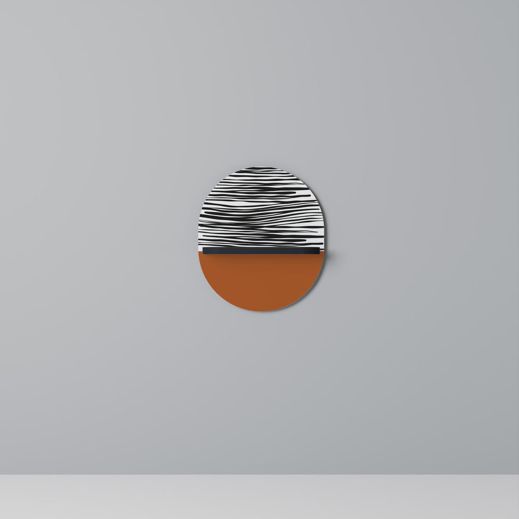RADIANT ZEBRA Oval Art Shelf In Black Finish