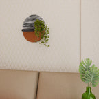 RADIANT ZEBRA Oval Art Shelf In Black Finish