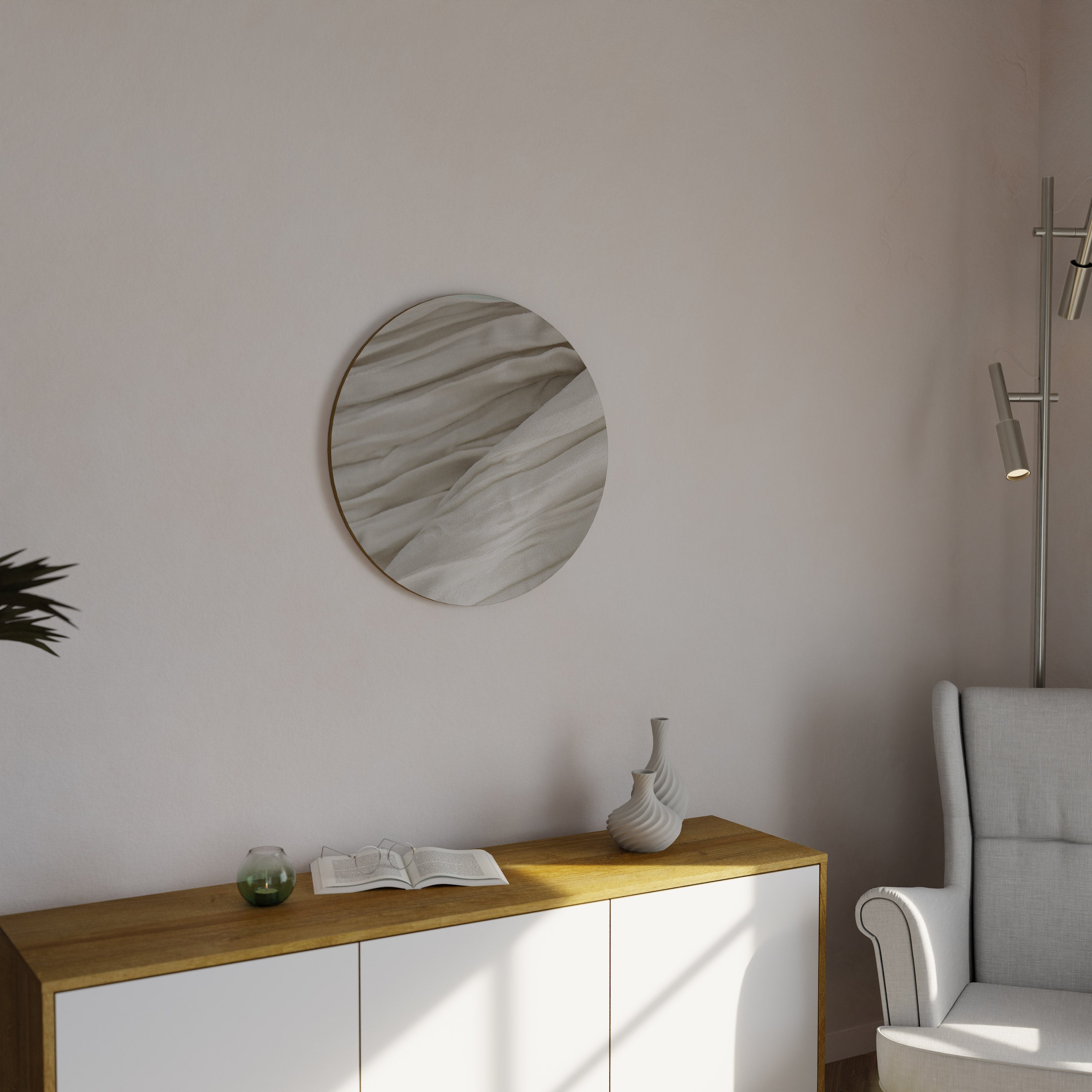 SERENE FOLDS Round Wall Art