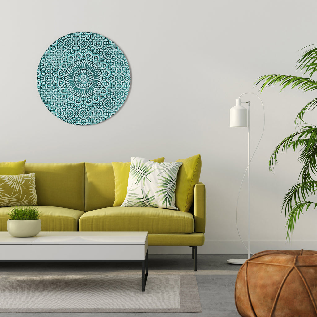 MOROCCAN TURQUOISE Round Wall Art