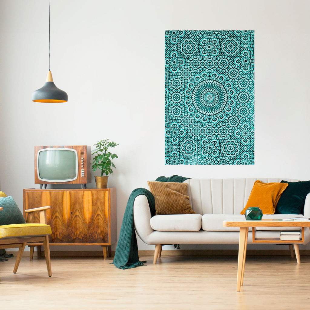 MOROCCAN TURQUOISE Peel and Stick Vertical Poster