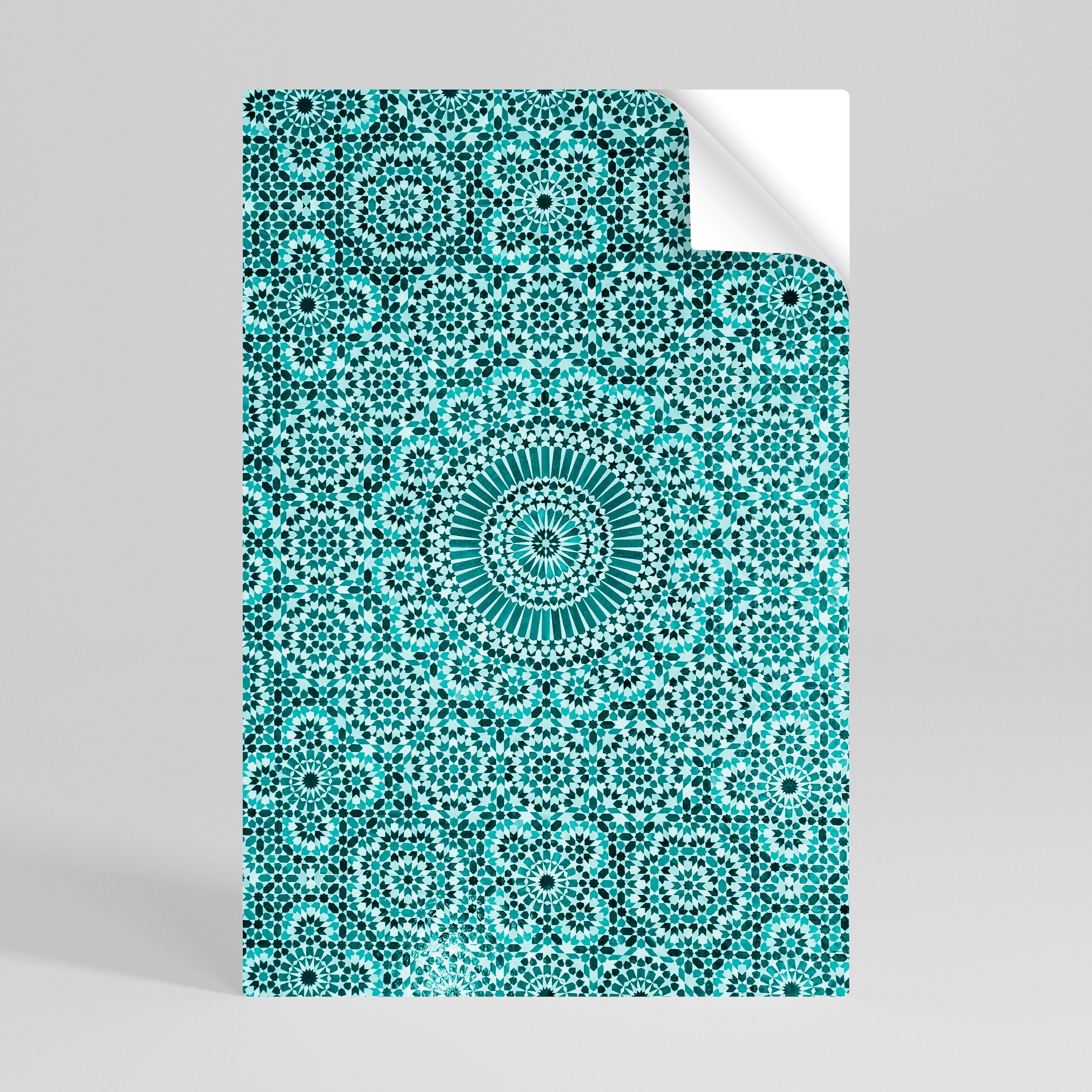 Póster vertical autoadhesivo color turquesa marroquí