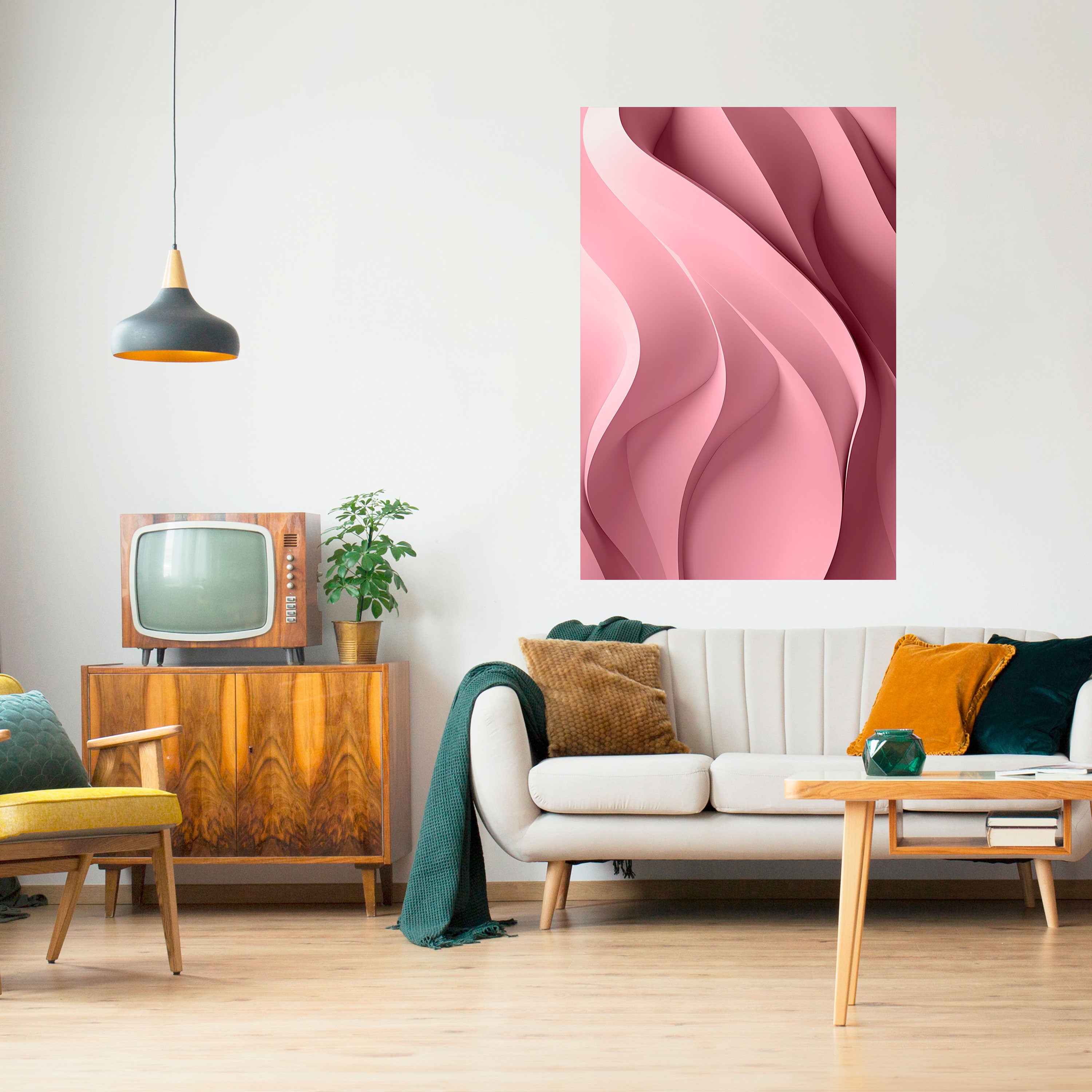Póster vertical autoadhesivo THINKING PINK