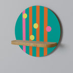 SOMEWHERE IN BETWEEN Estante Redondo Decorativo en Efecto Roble